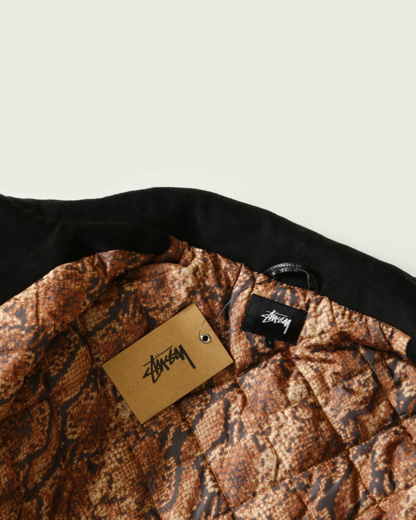 Stussy 80 wool varsity jacket black