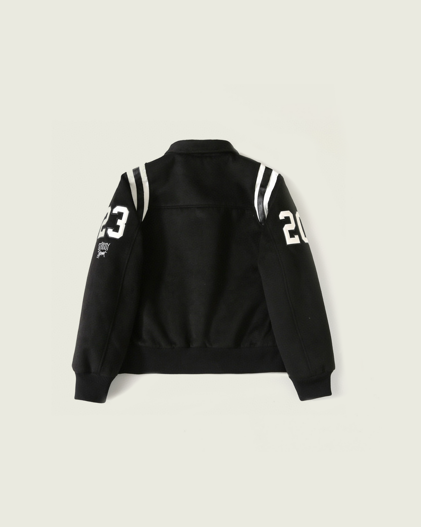 Stussy 80 wool varsity  jacket black
